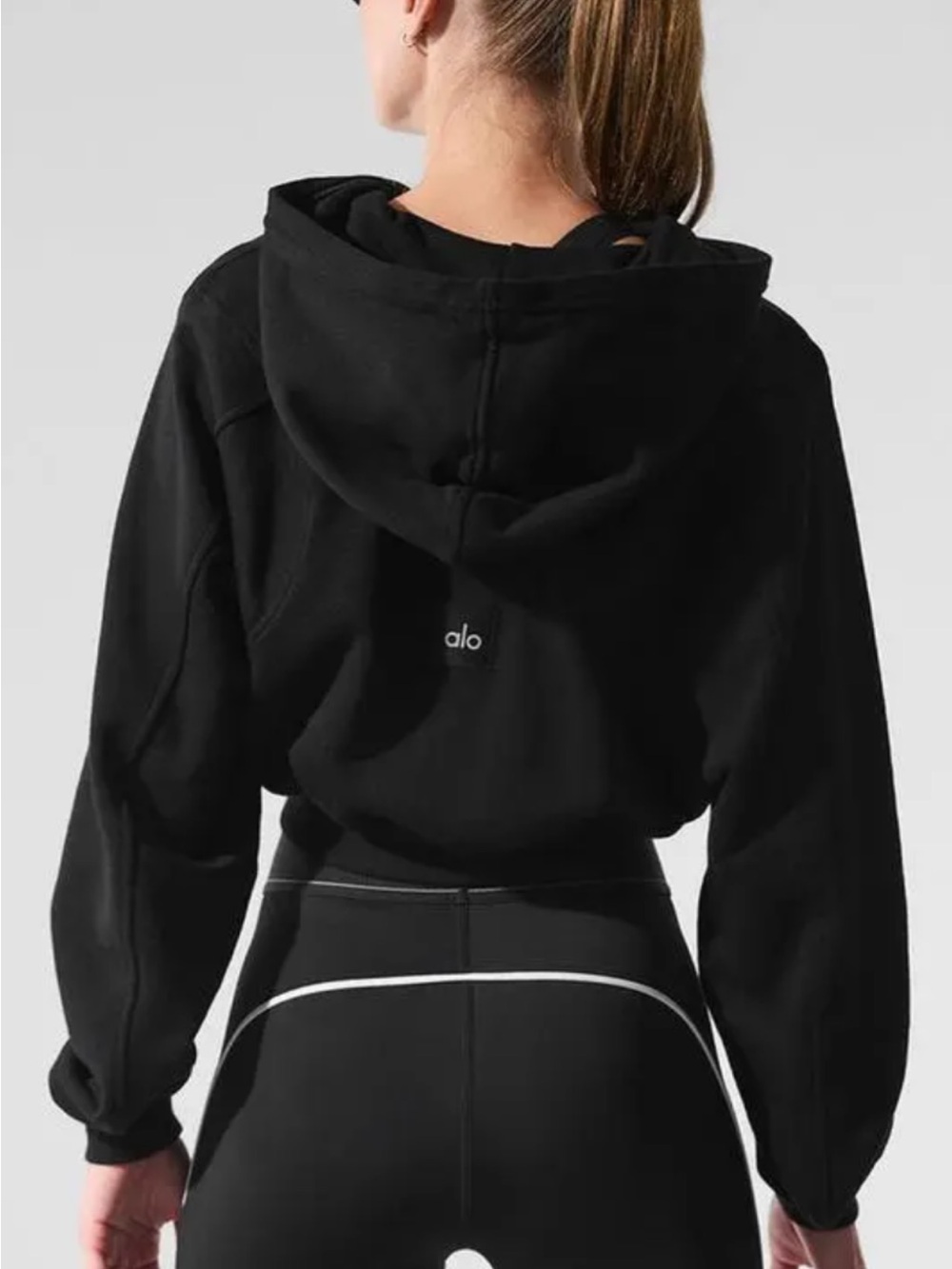 ALO Yoga black sweet escape zip up hoodie size small